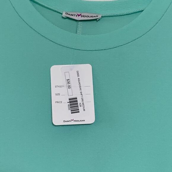 DAINTY HOOLIGAN Aquadisiac Shift Mini Dress Crewneck Teal Womens Size Medium NWT - Picture 3 of 4